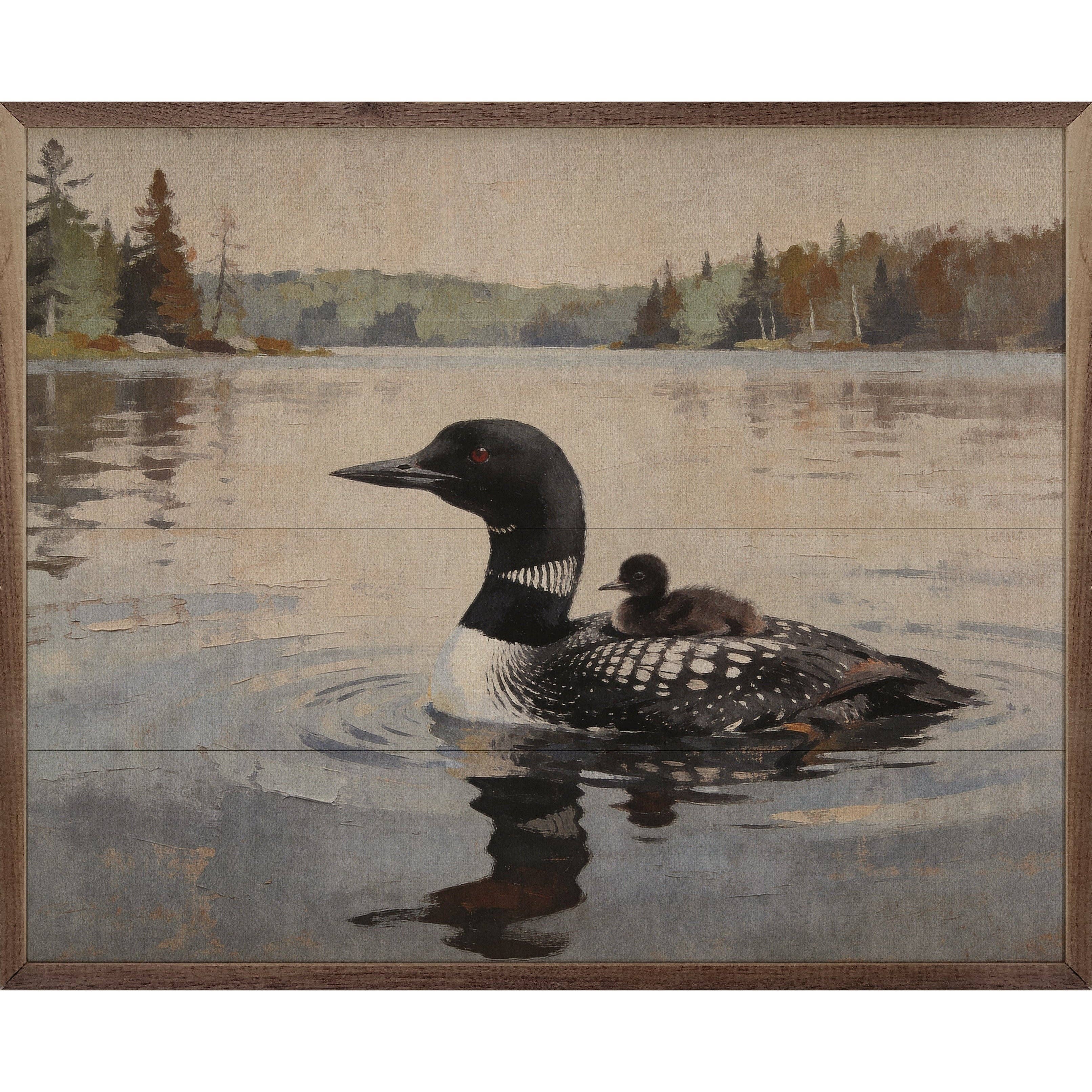 Loon And Baby On The Lake