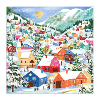 Swiss Alpine Village 500-Piece Foil Puzzle | Winter Art Puzzle