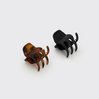 Kitsch Recycled Medium Claw Clips 2-Piece Set - Black & Tortoise