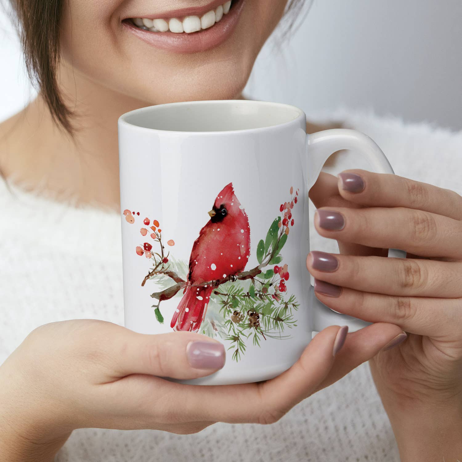 Holiday Cardinals Ceramic Mug