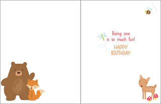 Birthday Greeting Card - First Birthday Forest