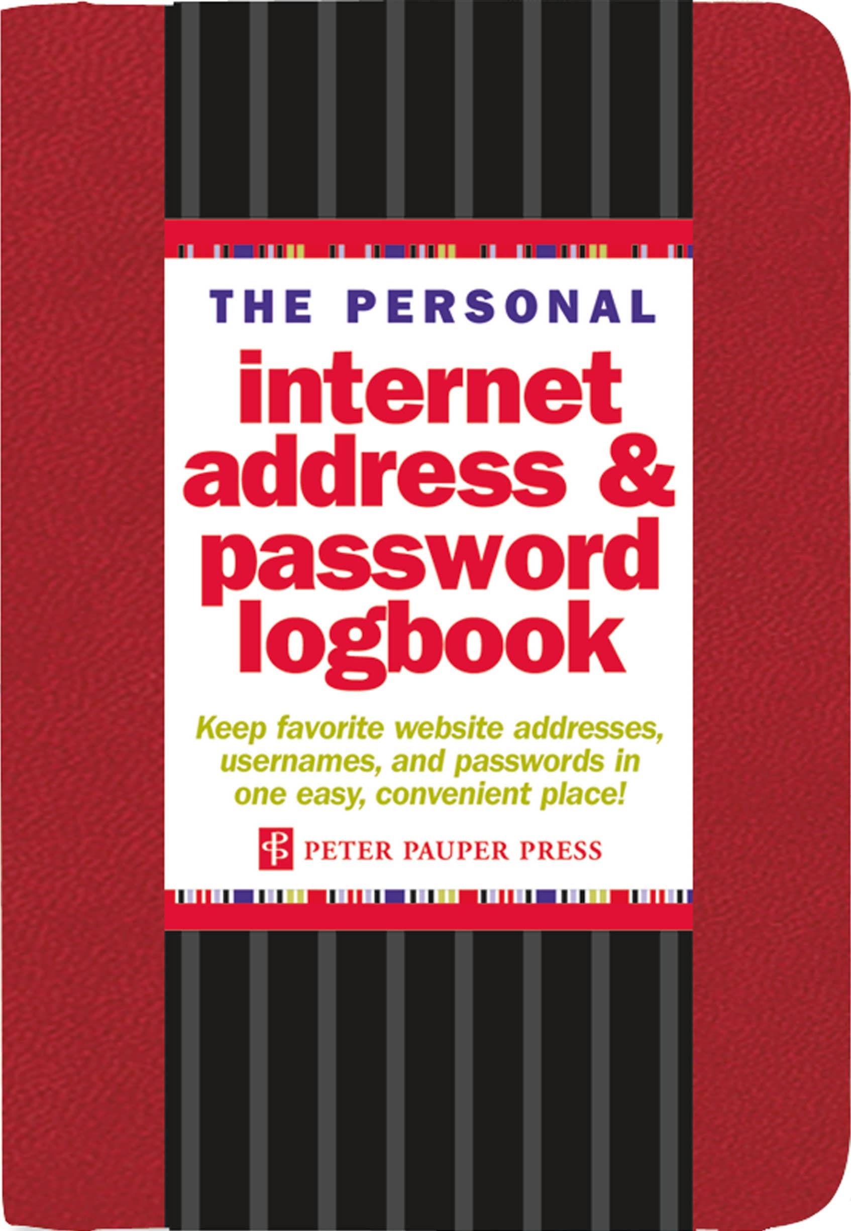 Red Internet Address & Password Logbook