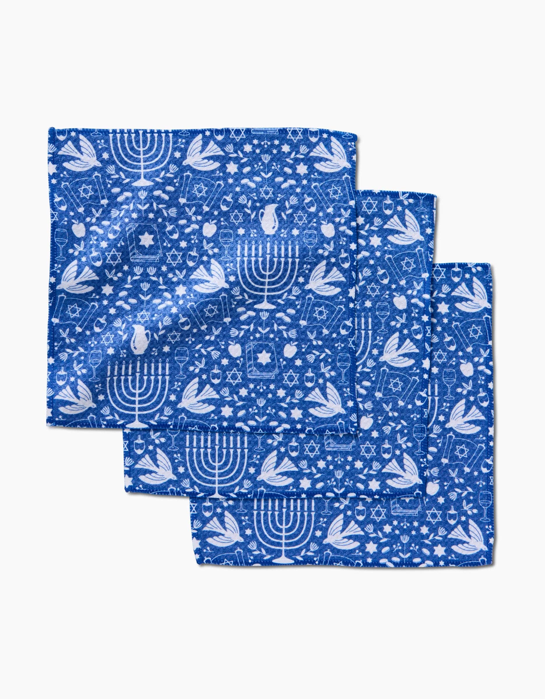 Geometry Hanukkah Dishcloth Set