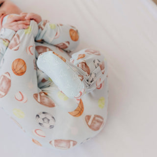 Sports Medley Zip-Up Footie Pajama