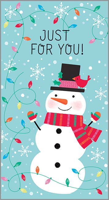 Money Gift Card Holder- Snowman and Lights