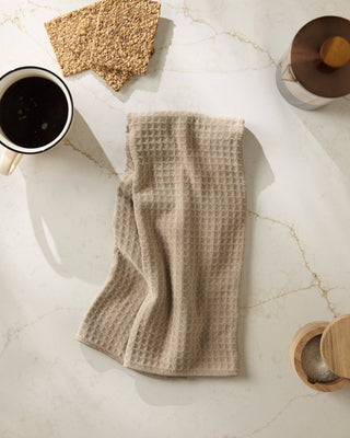 Geometry Latte Truffle Hand Towel – Luxury Waffle Weave Kitchen Towel