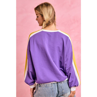 Women's Sporty Colorblock Pullover Sweatshirt