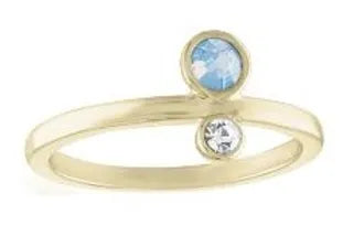 Crystal & Opal Gold Layer Ring 48g