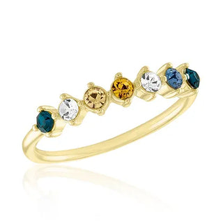 Multicolor Stone Gold Layer Ring