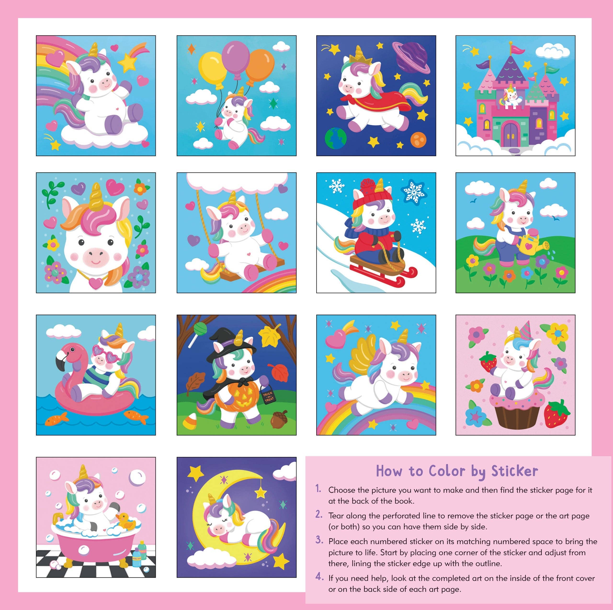 My First Color-by-Sticker Book - Baby Unicorn Sparkles