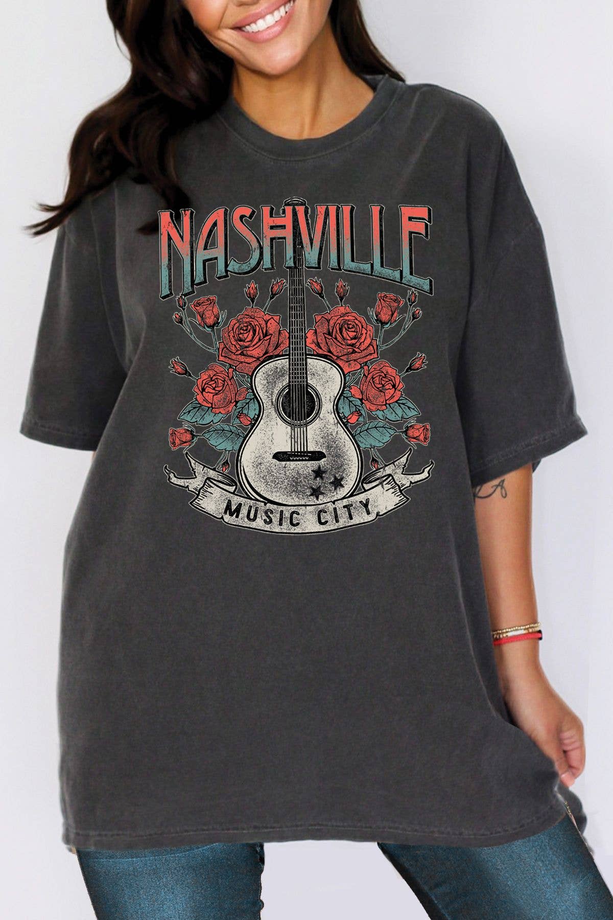 Nashville Music City Unisex Oversized T-Shirt