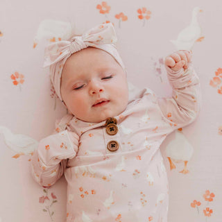 Gigi Goose Print Knit Headband Bow