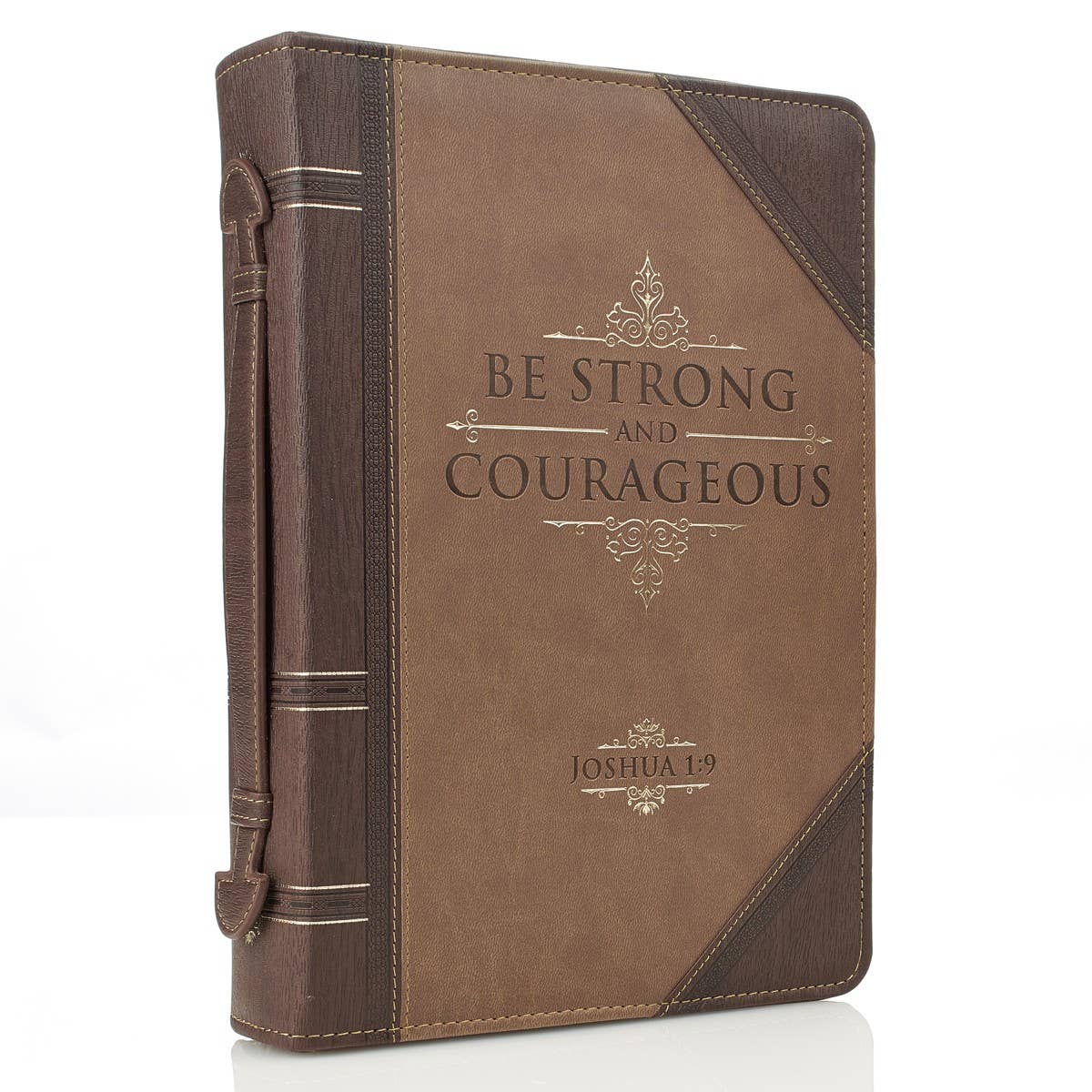 Be Strong & Courageous Portfolio Faux Leather Bible Cover