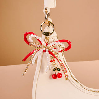 Layered Bows Bag Charm–Cherry Bliss