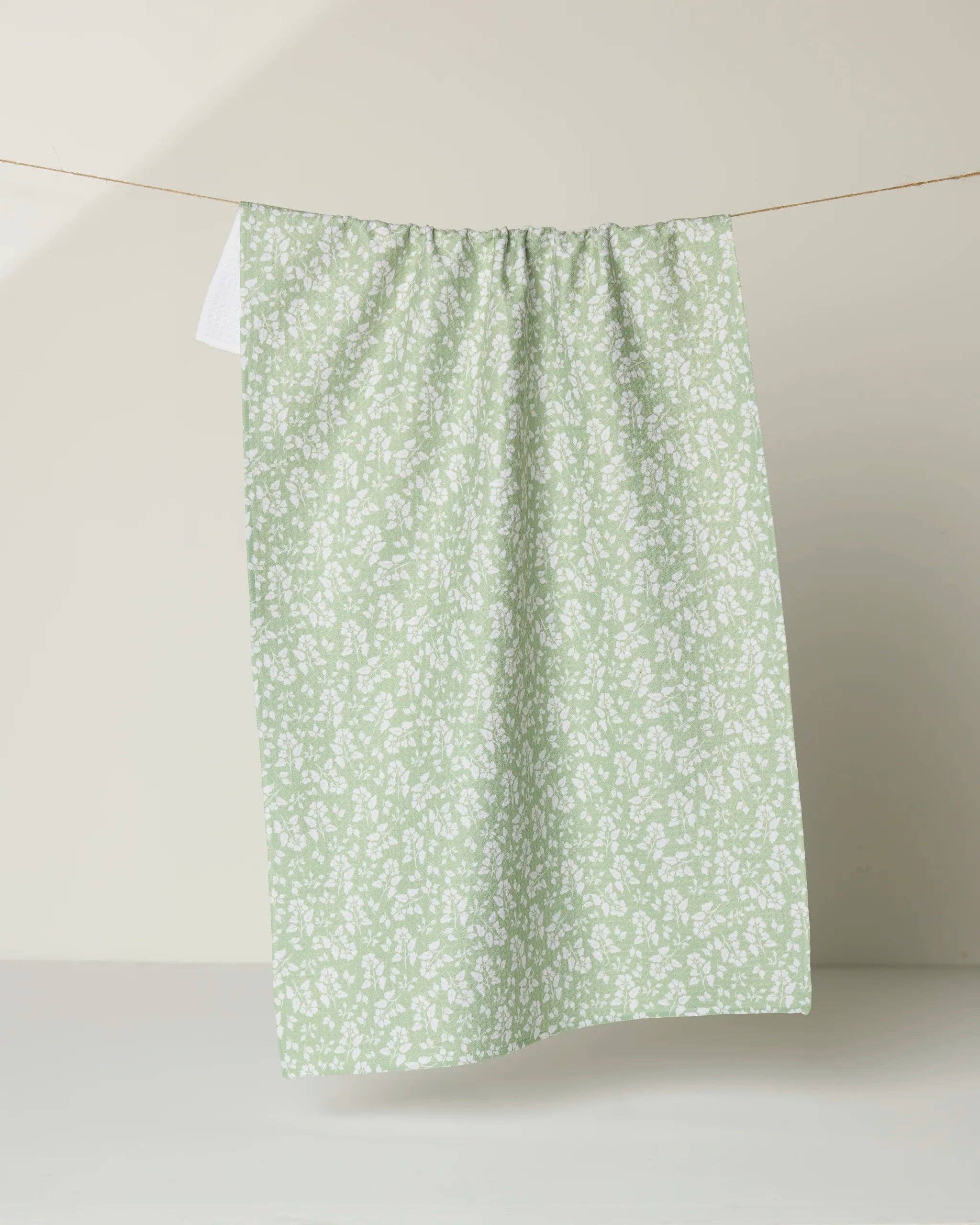 Geometry Sage Garden Tea Towel