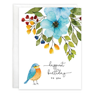 Birthday Greeting Card - Bluebird