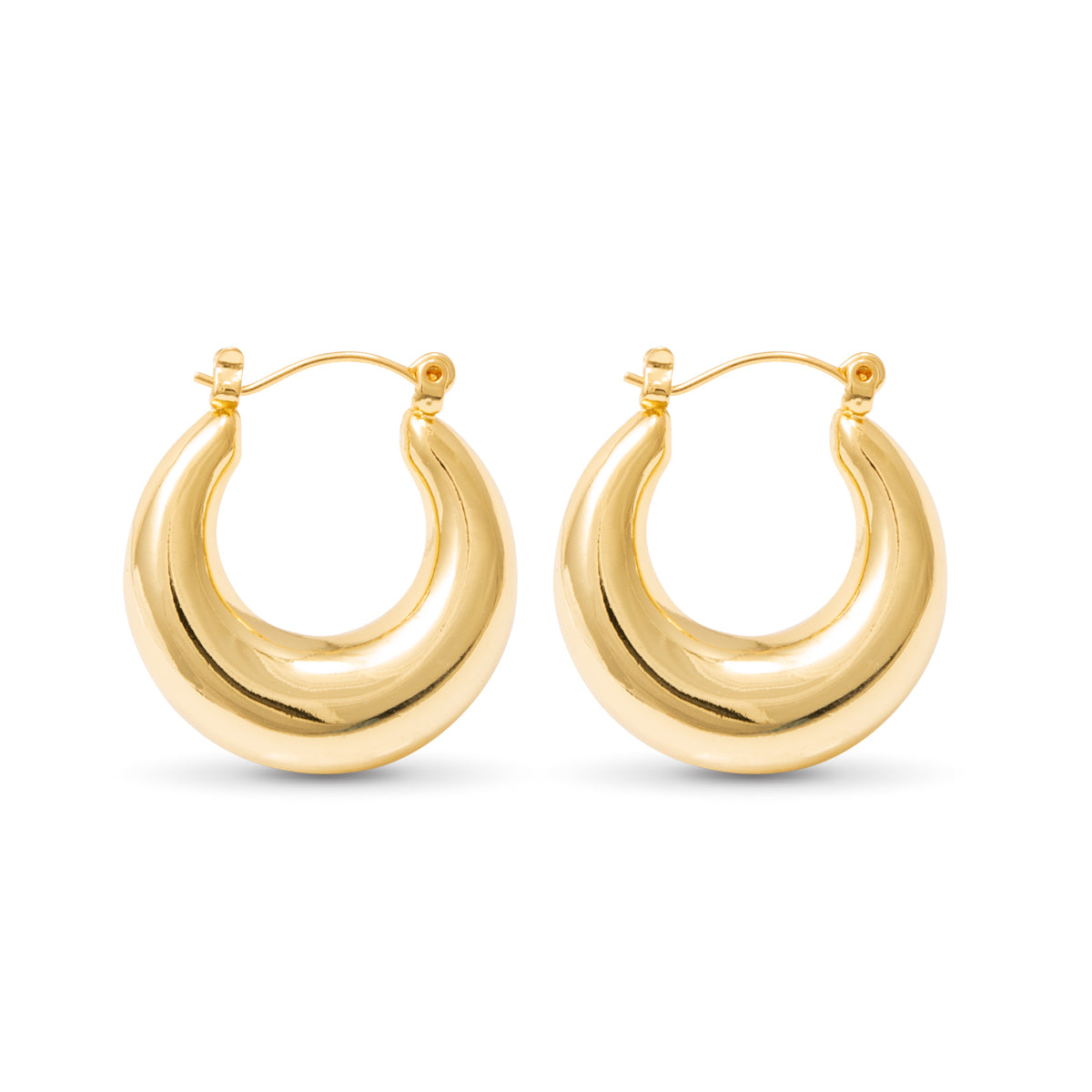 bold chunky gold hoop earrings polished finish