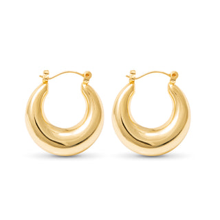 bold chunky gold hoop earrings polished finish