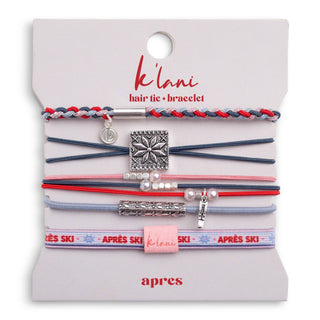 K'Lani Après Blue, Red & Pink Hair Tie Bracelet Set