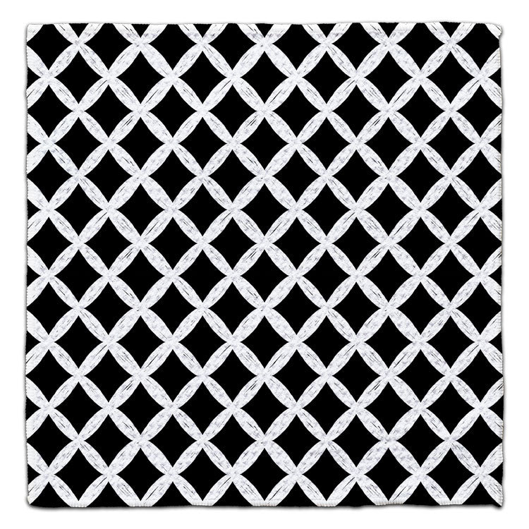 Black and white geometric diamond pattern eco-friendly waffle weave washcloth by CJ Bella