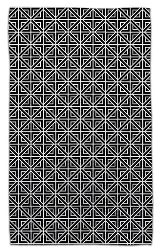 Black and white geometric squares and diamonds eco-friendly waffle weave kitchen towel by CJ Bella