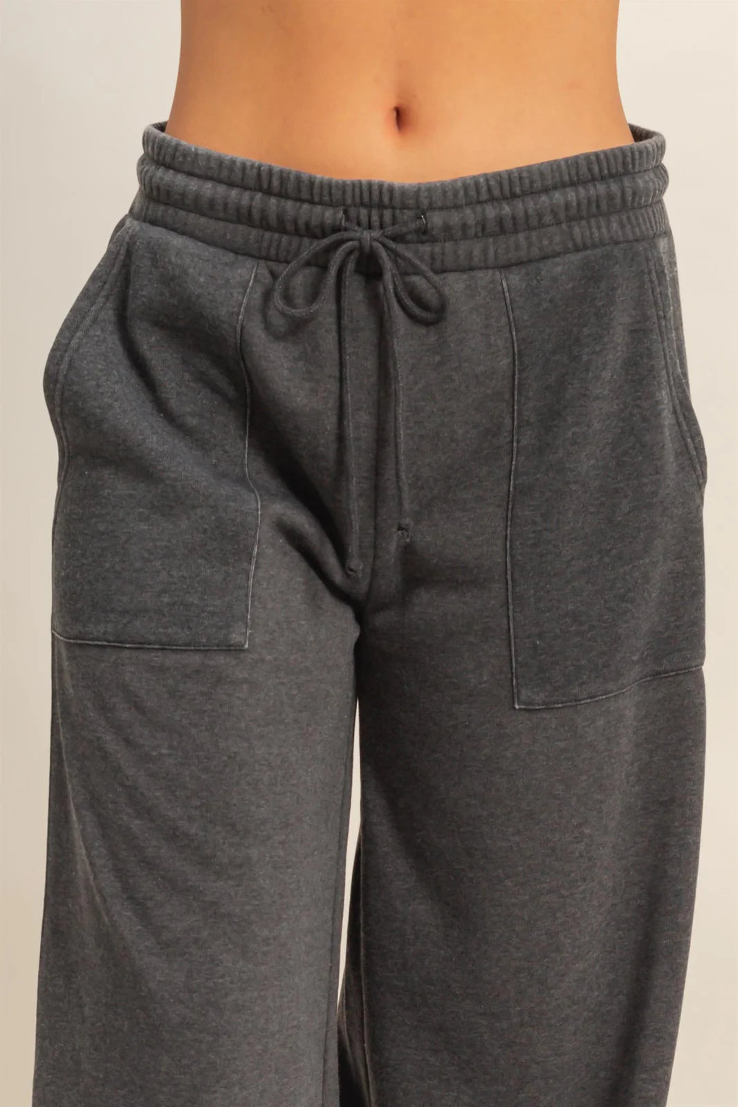 Burnout French Terry Wide-Leg Pants