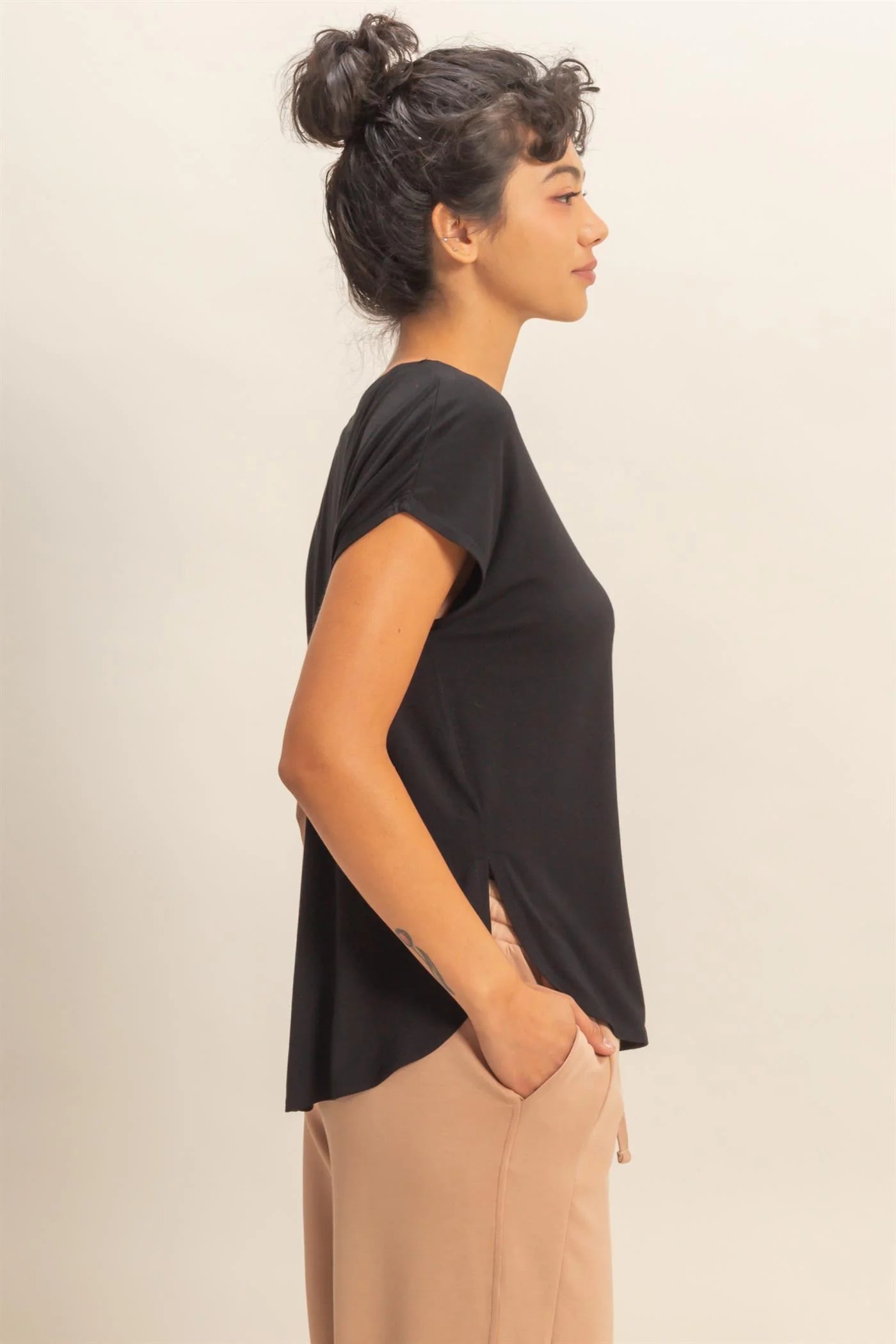 Relaxed Dolman Short Sleeve Top