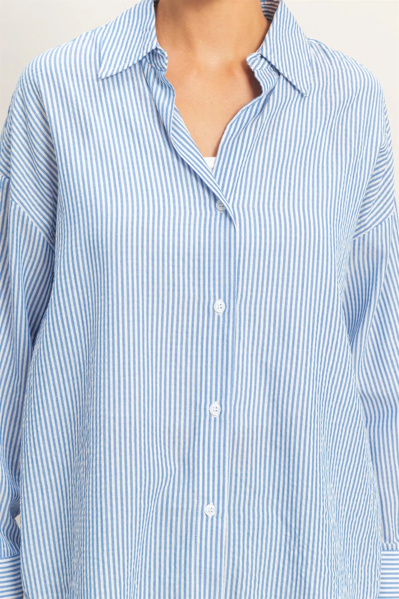 Striped Button-Up Shirt