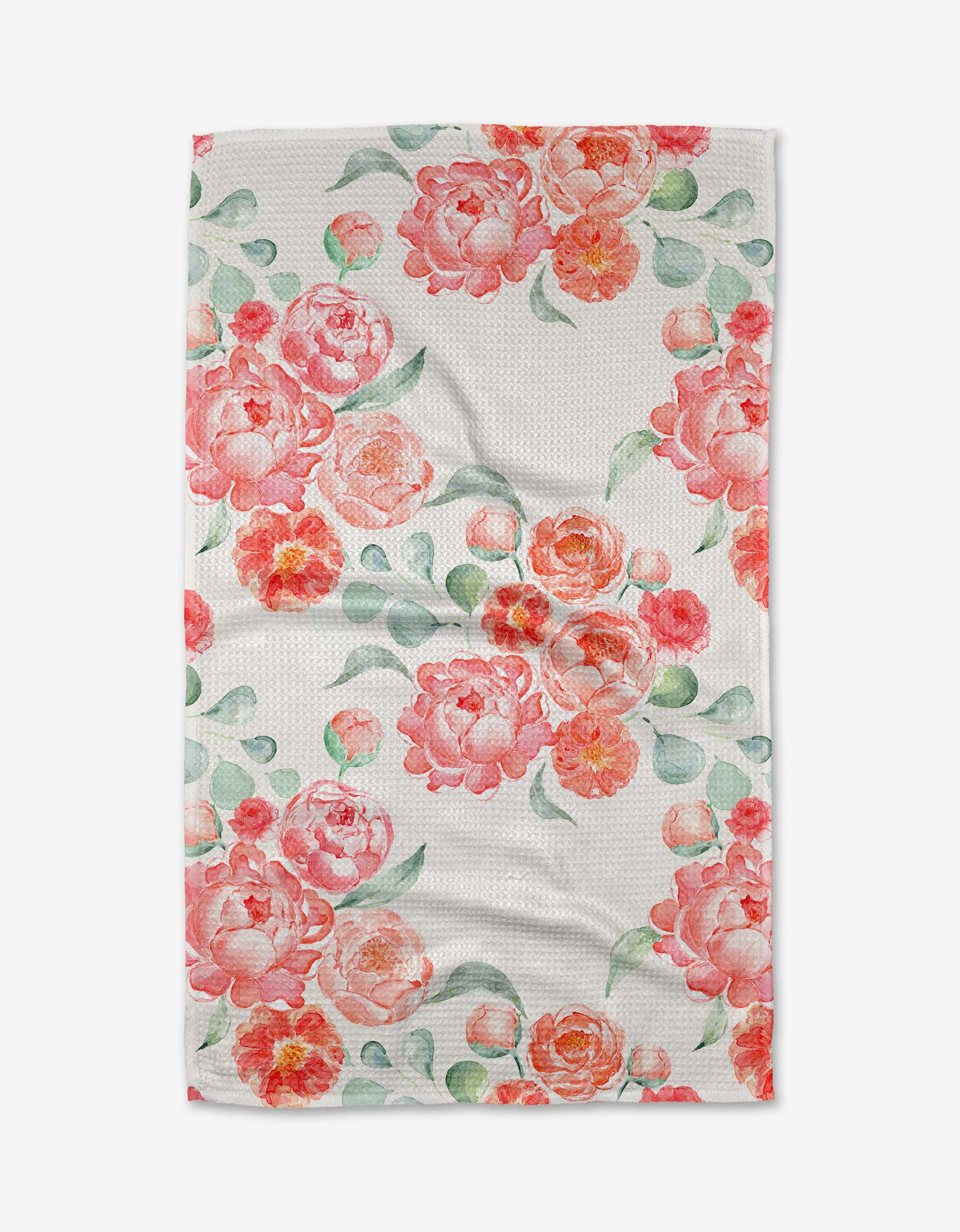 Blush florals tea towel by Geometry, soft pink floral eco-friendly kitchen towel