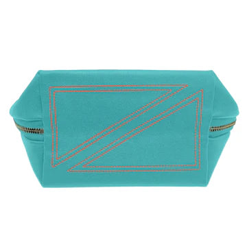 Signature Makeup Bag Green / Bright Orange