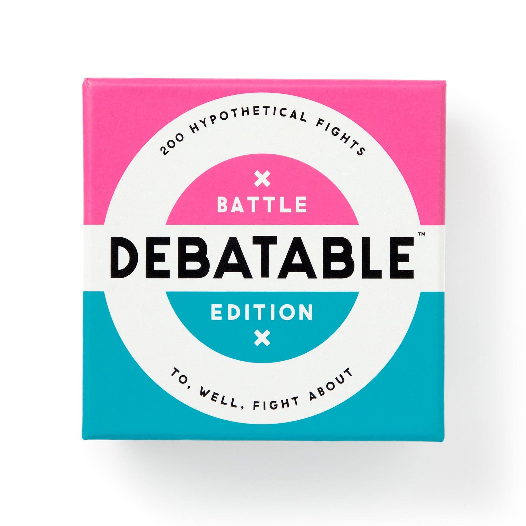 Brass Monkey Debatable Battle Edition party game featuring 200 hypothetical debate cards for family game nights and parties