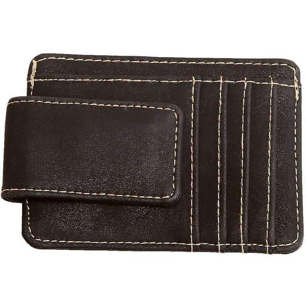 Leather Money Clip w/ Card Slots & Bill Holder