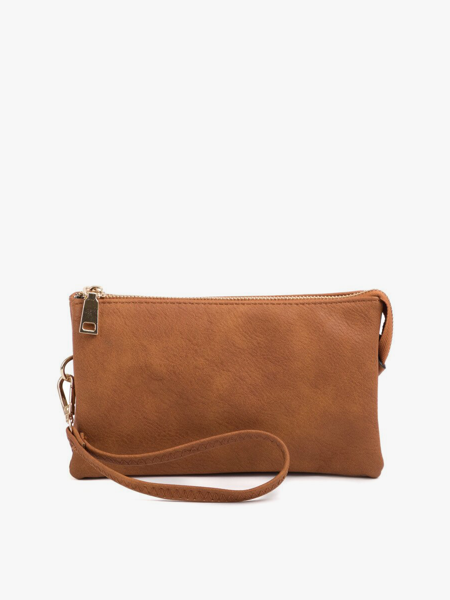 Riley Solid Color 3 Compartment Crossbody/Wristlet