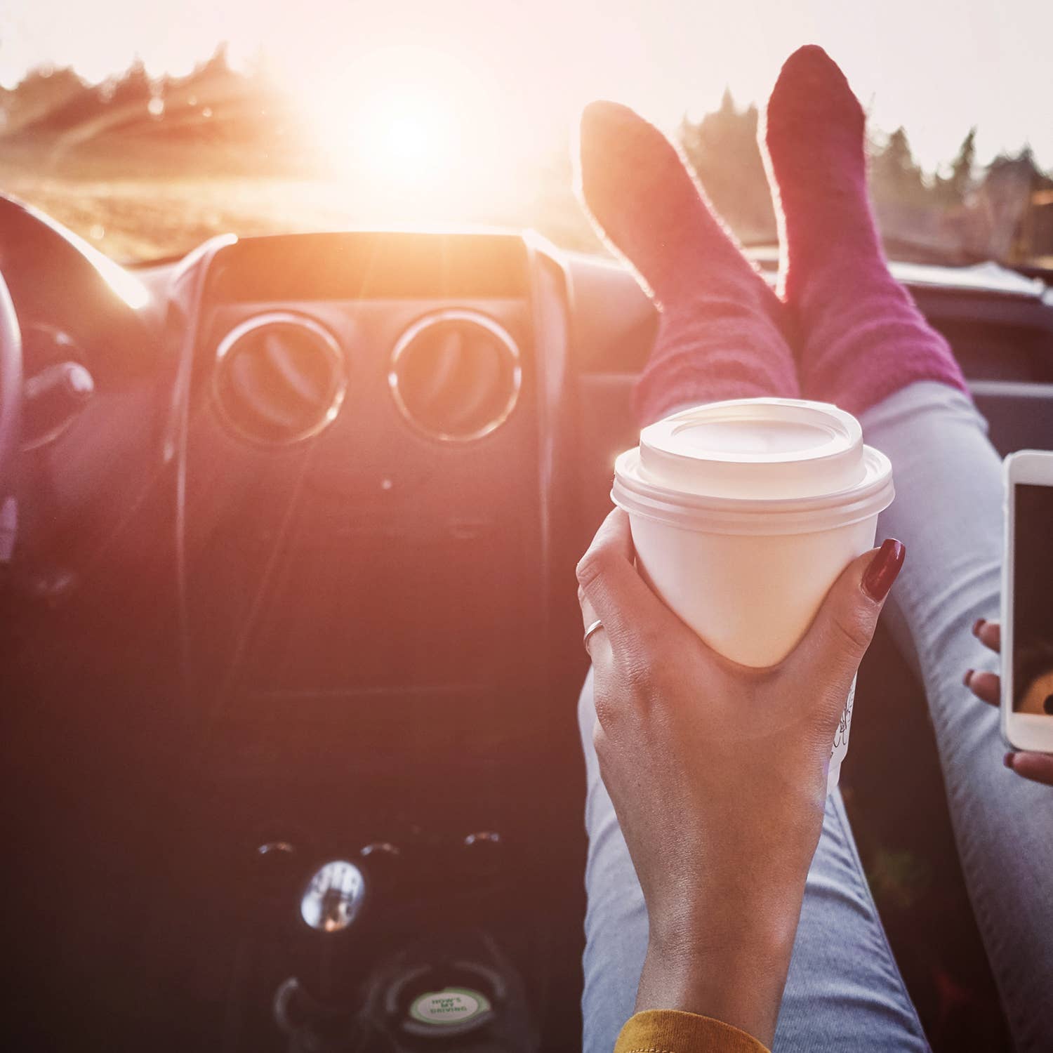 How's My Driving Absorbent Stone Car Coaster 1 Pk