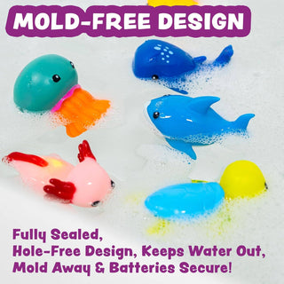 Tub Works Under the Sea Light-Up Bath Toys, 6-Pack
