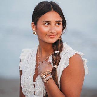 K'Lani Radiant Seashell Hair Tie Bracelet Set