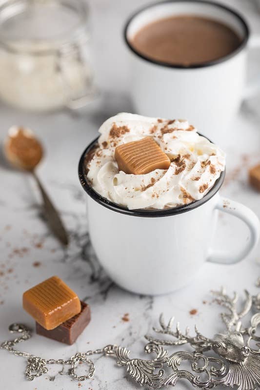 No Sugar Added Salted Caramel Hot Chocolate Mix