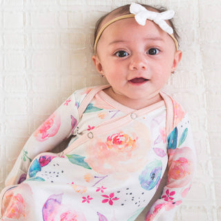 Copper Pearl Bloom Newborn Knotted Gown