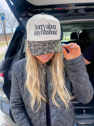 Sorry About My Husband Vintage Trucker Hat