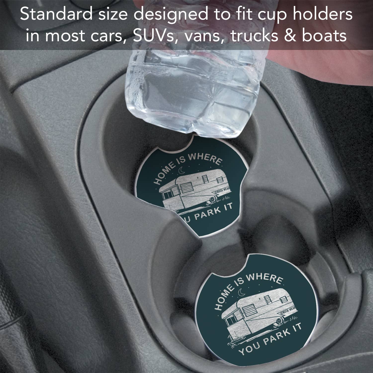 Park It Absorbent Stone Car Coaster 1pk