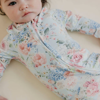 Genevieve Floral Zip-Up Footie Pajama