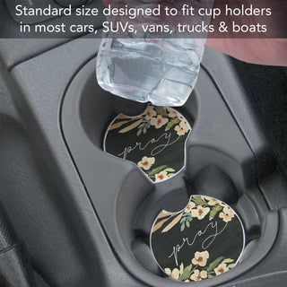 "Pray" Single Packaged Stone Car Coaster