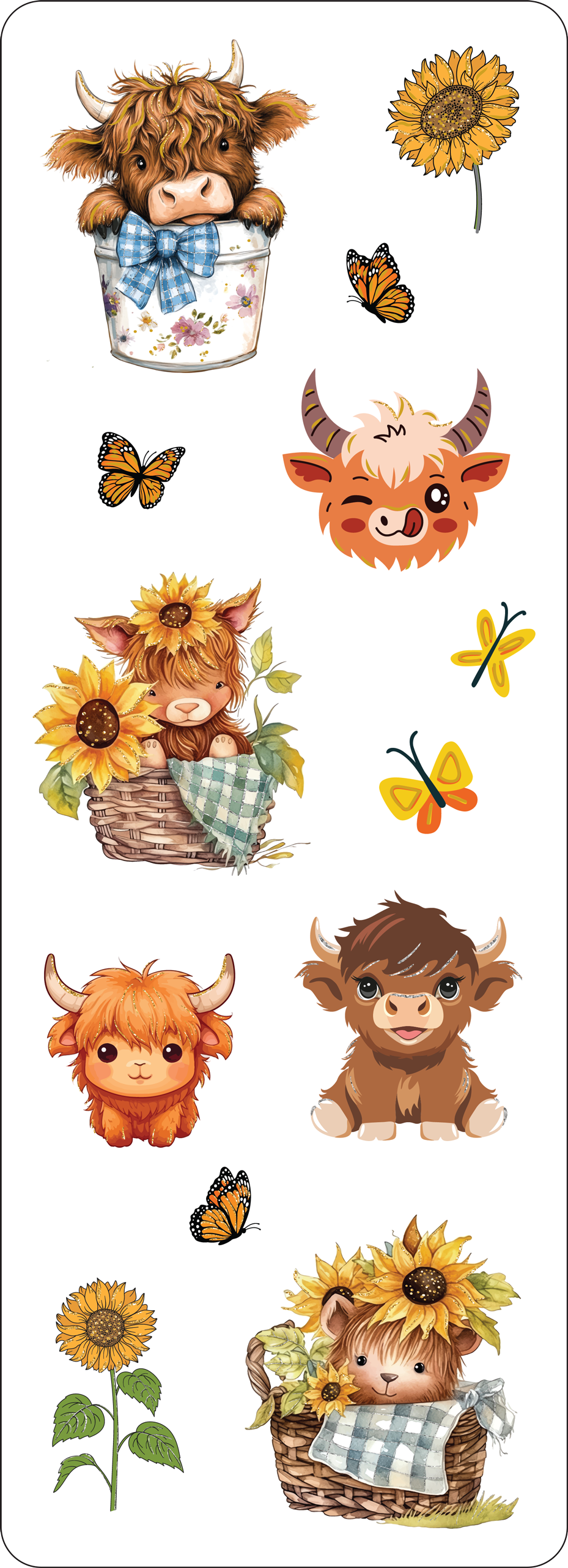 Highland Cows Sticker Set