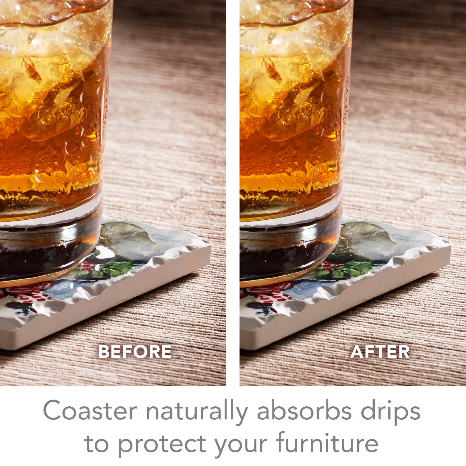 Watercolor Snowman Coaster 4 Pk