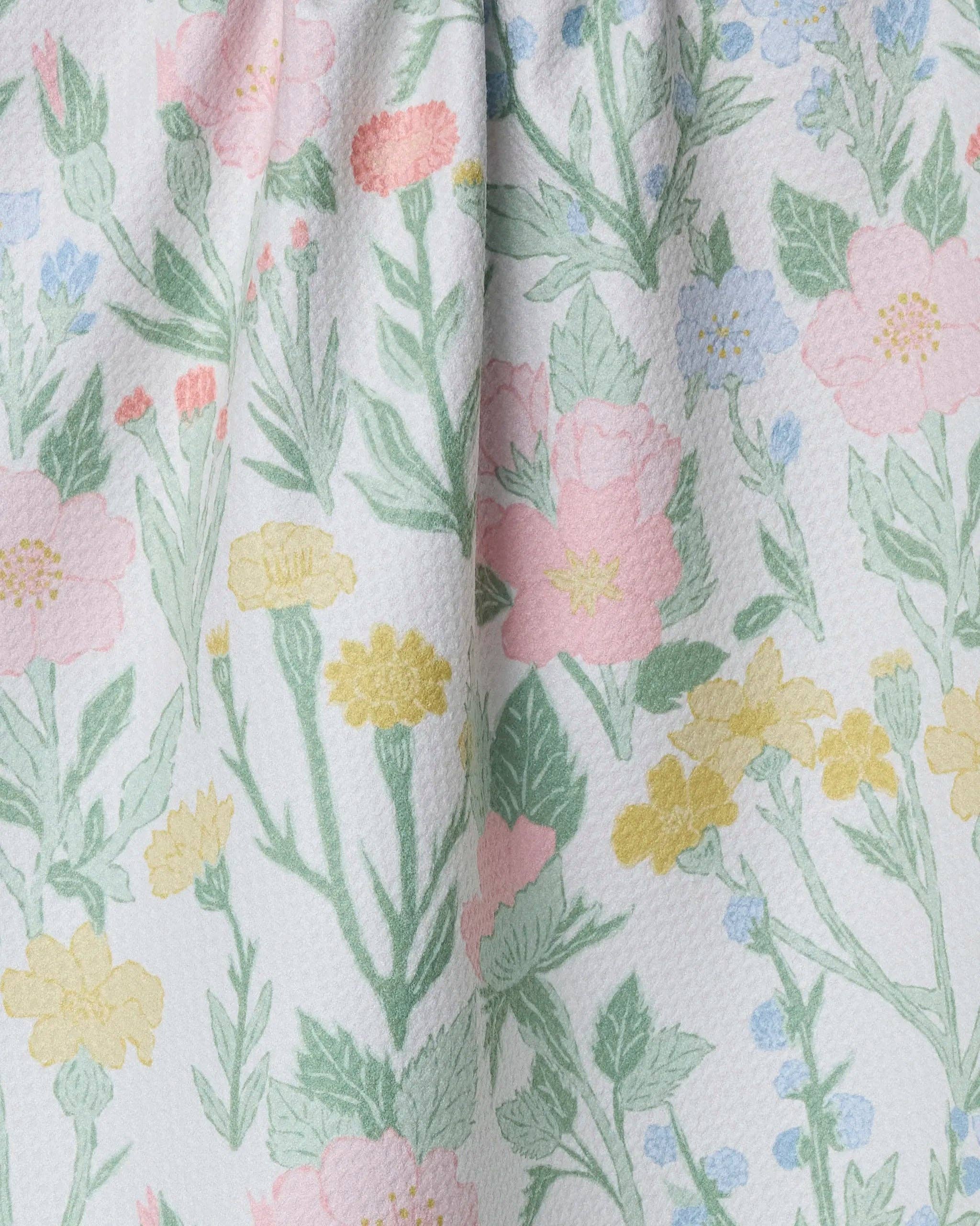 Geometry Wildflowers in Bloom Tea Towel