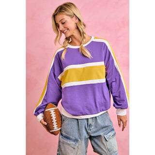 Women's Sporty Colorblock Pullover Sweatshirt
