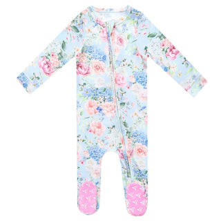 Genevieve Floral Zip-Up Footie Pajama