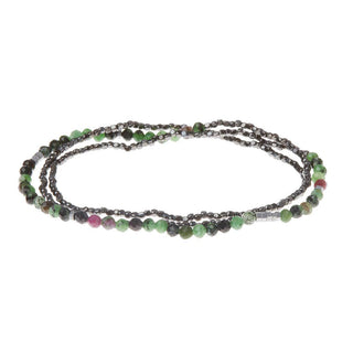 Scout Delicate Stone Ruby Zoisite Wrap Bracelet & Necklace