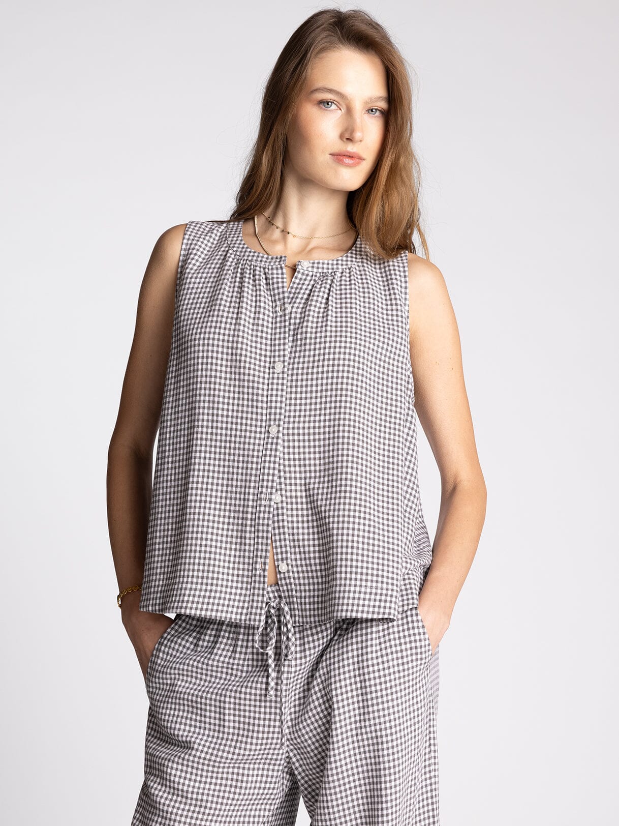 Caelis Gingham Tank Top