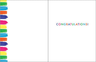 Congratulations Greeting Card - Color Brush Strokes